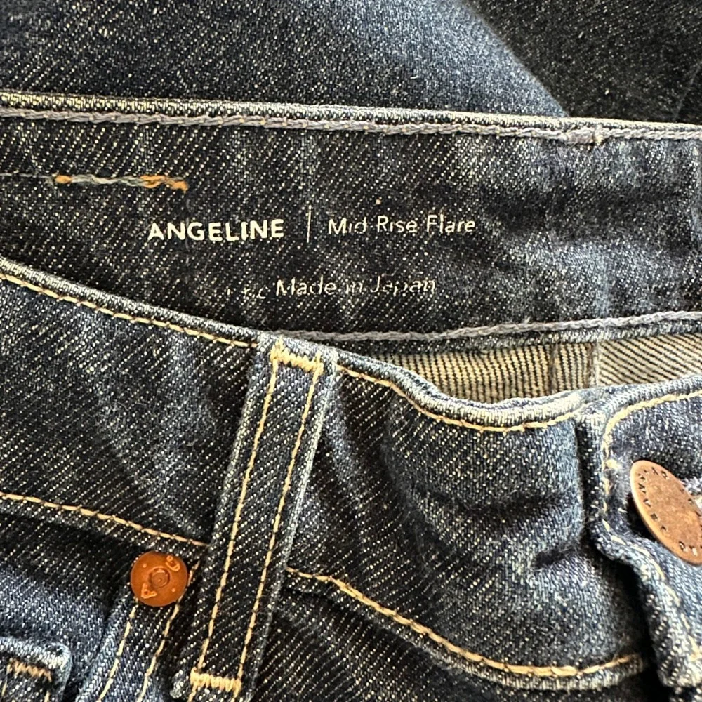 AG Adriano Goldschmied‎ Angeline Mid Rise Flare Jeans Dark Indigo 24 NWT Japan